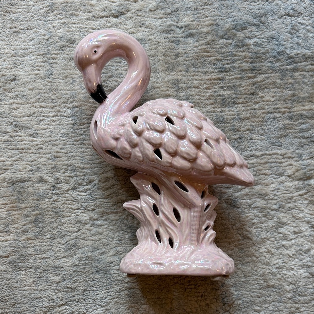 Pink Ceramic Flamingo Lamp